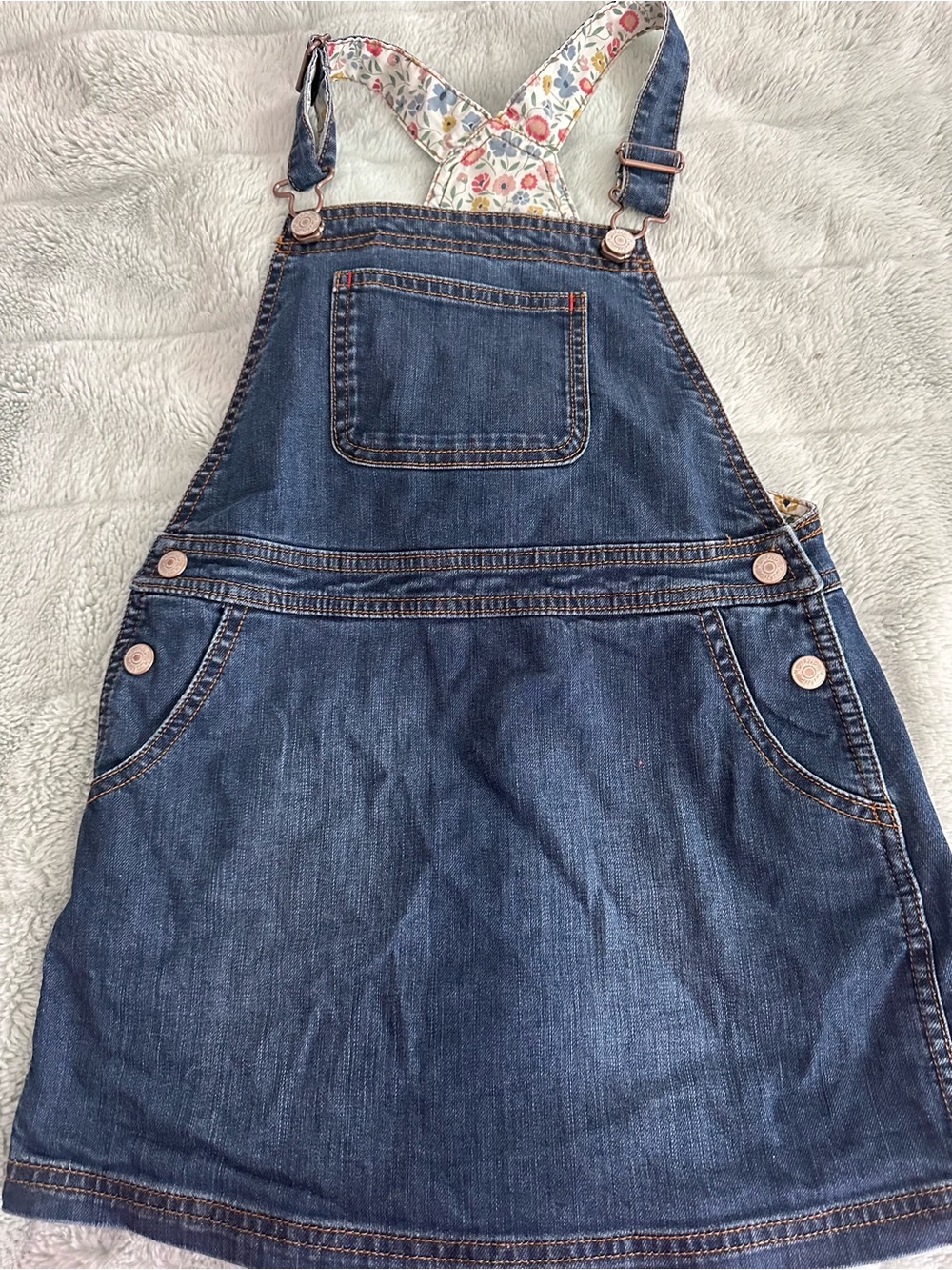 Mini Boden Floral Lined coveralls dress